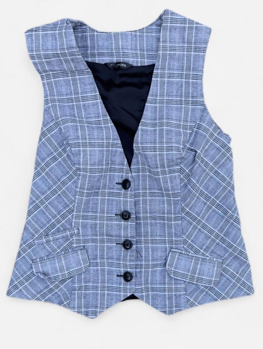Maurices Vintage Y2K Plaid V Neck Office Siren Vest